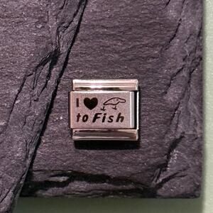 I ♥️ to Fish Italian Charm Bracelet Link